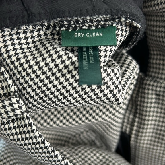 Lauren Ralph Lauren| Black and White Houndstooth Pants sz 14p - Picture 7 of 8